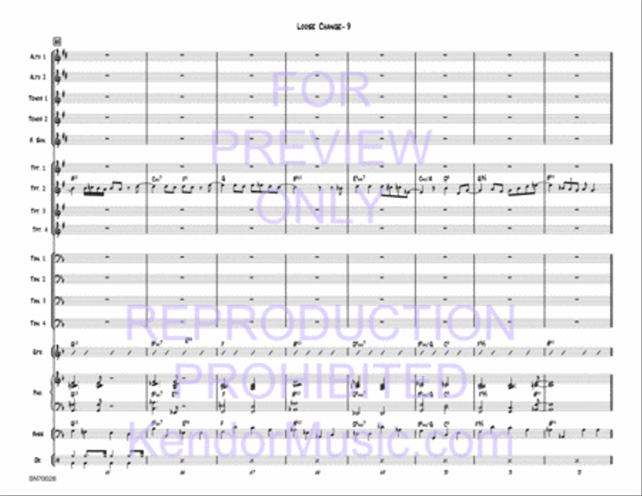 Loose Change (Full Score) Jazz Ensemble scores gallery preview page 10