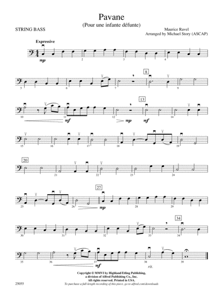 Pavane (Pour Une Infante Defunte): String Bass