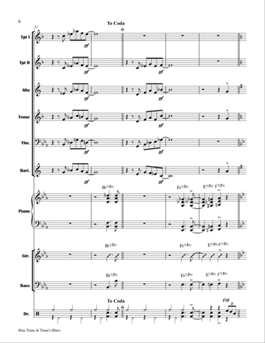 Blue Trane Jazz Ensemble scores gallery preview page 6