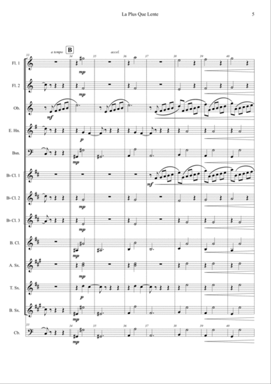 La Plus que Lente Woodwind Ensemble scores gallery preview page 5