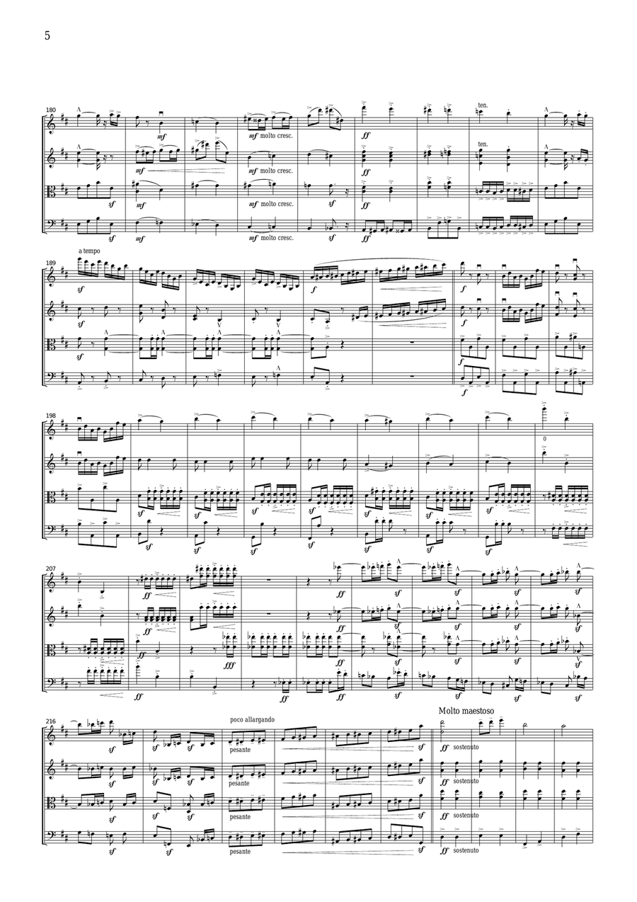 Elgar Pomp and Circumstance March No.1, for string quartet, CE001 String Quartet scores gallery preview page 5