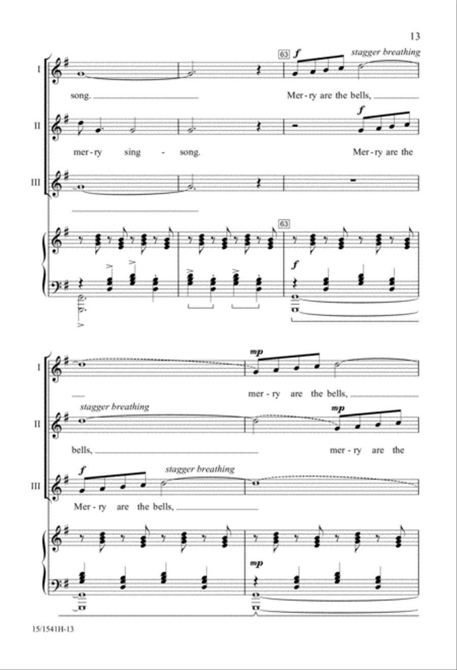 Merry Are the Bells 3-Part scores gallery preview page 13