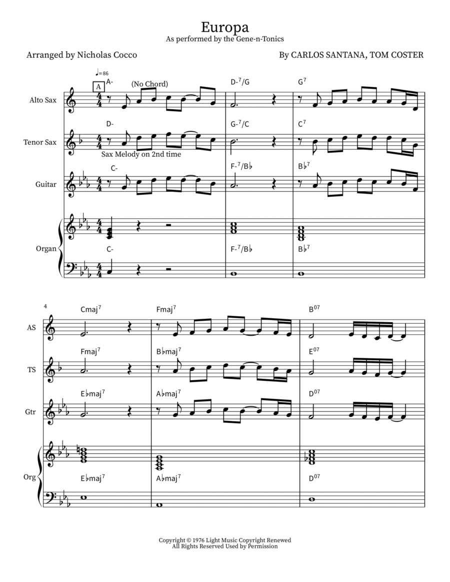 Europa Small Ensemble scores gallery preview page 1