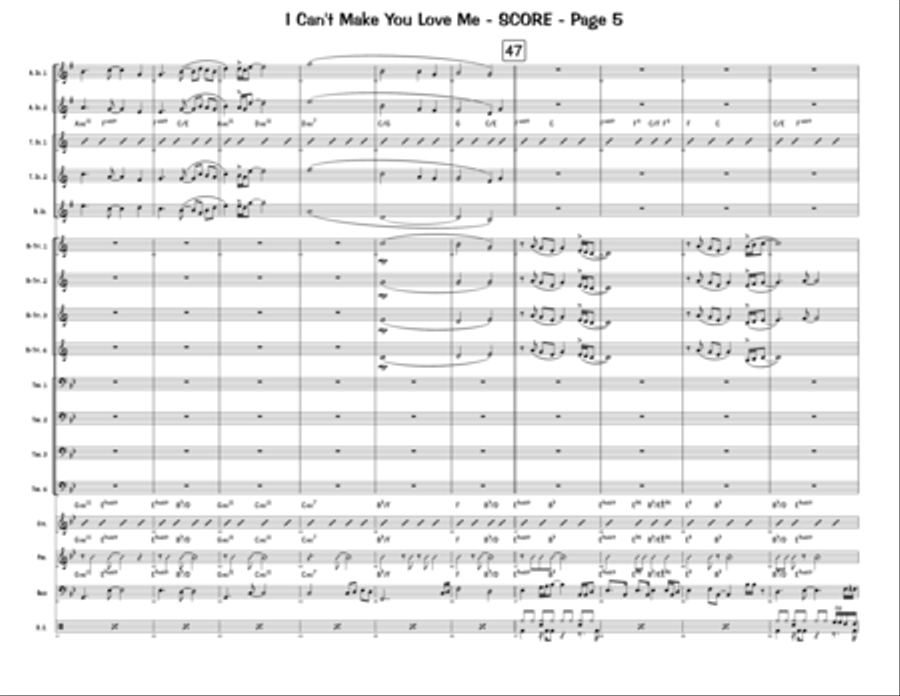 I Can't Make You Love Me Jazz Ensemble scores gallery preview page 5