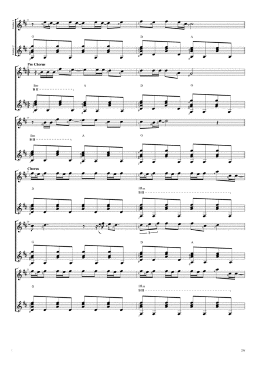 Back To December Electric Guitar scores gallery preview page 2