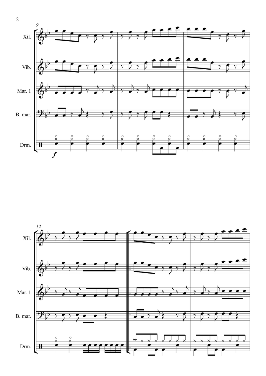 Take On Me Percussion Ensemble scores gallery preview page 4