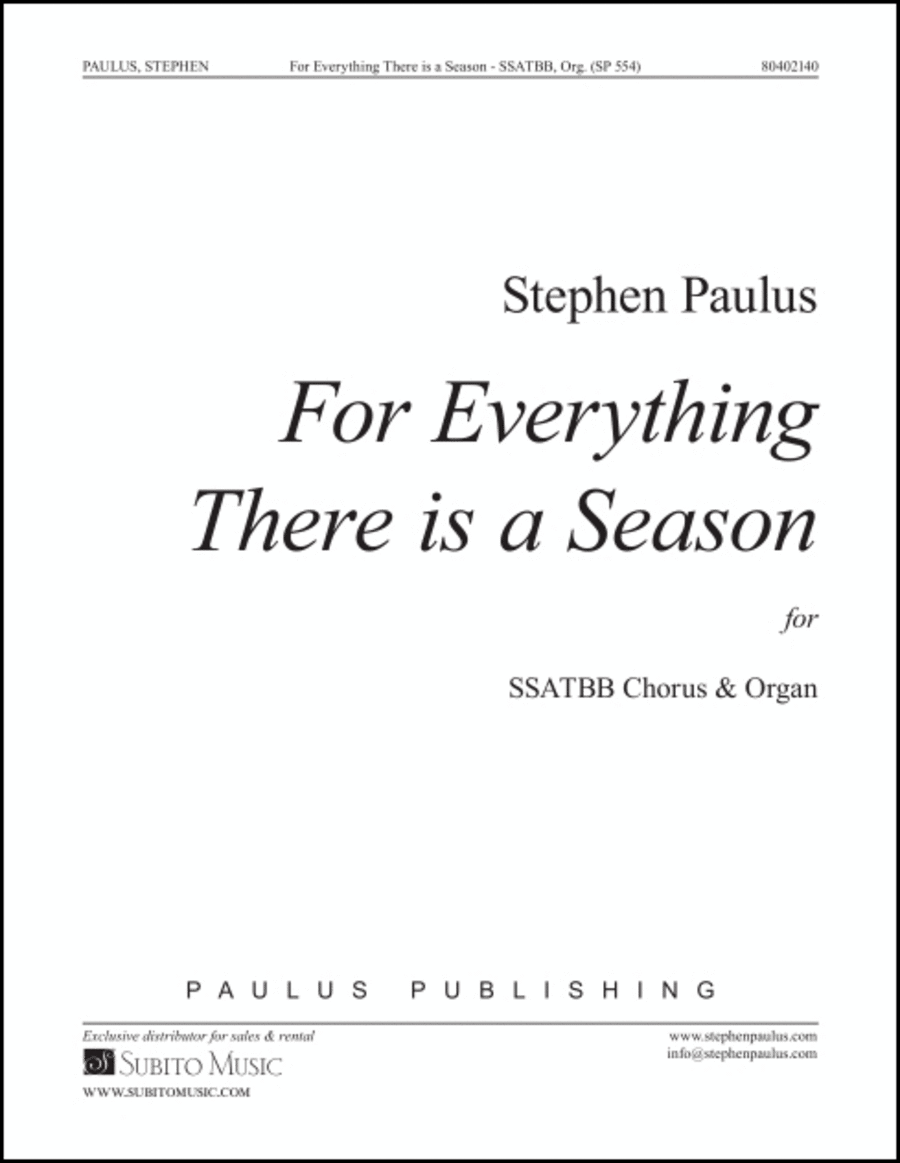 For Everything There is a Season