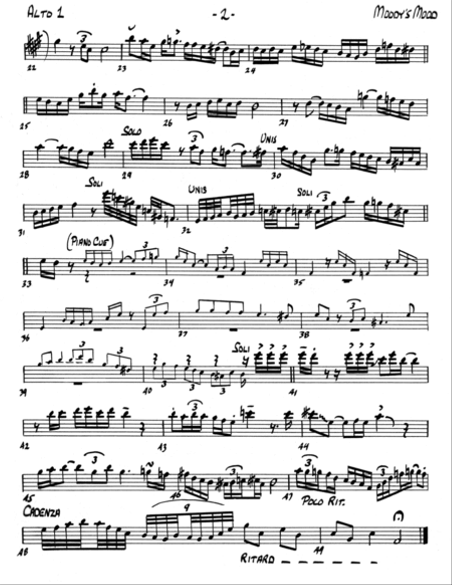 Moody s Mood Vocal by Dorothy Fields Tenor Saxophone Digital Sheet Music Sheet Music Plus