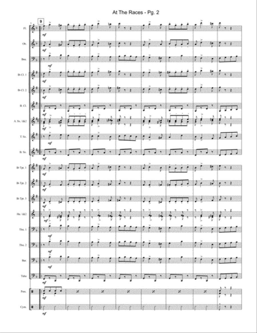 At the Races (Gallop) Concert Band scores gallery preview page 3