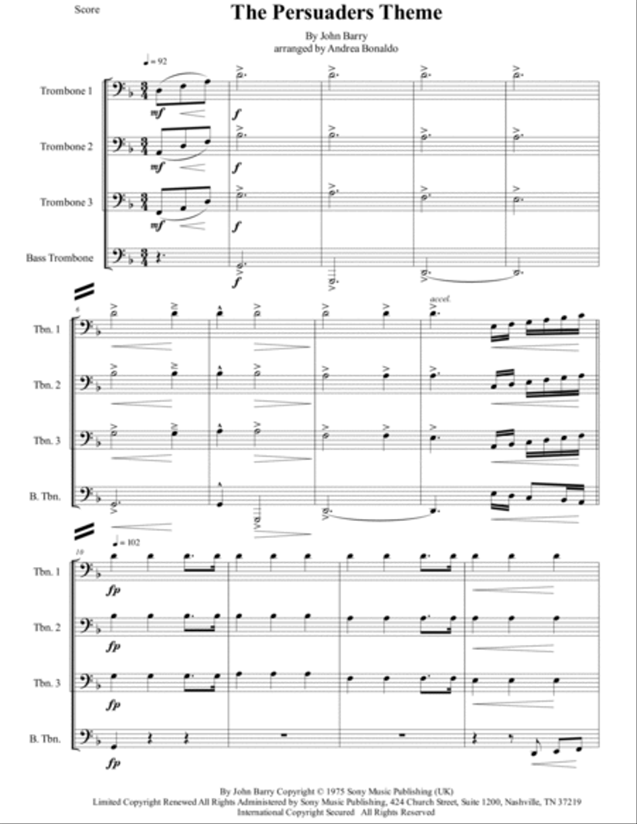 Theme From Persuaders Brass Ensemble scores gallery preview page 4