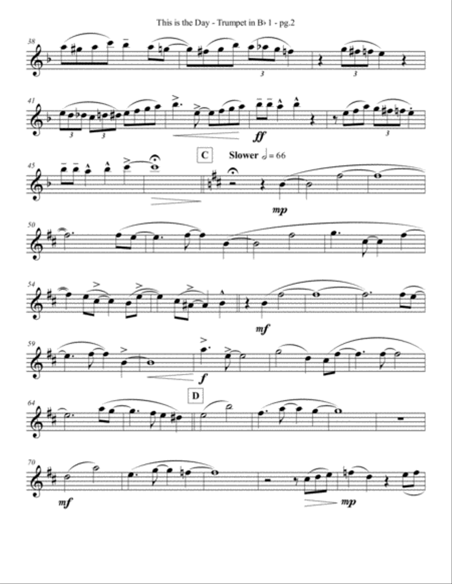 This is the Day for Trumpet Quartet by Eddie Lewis Brass Ensemble scores gallery preview page 3