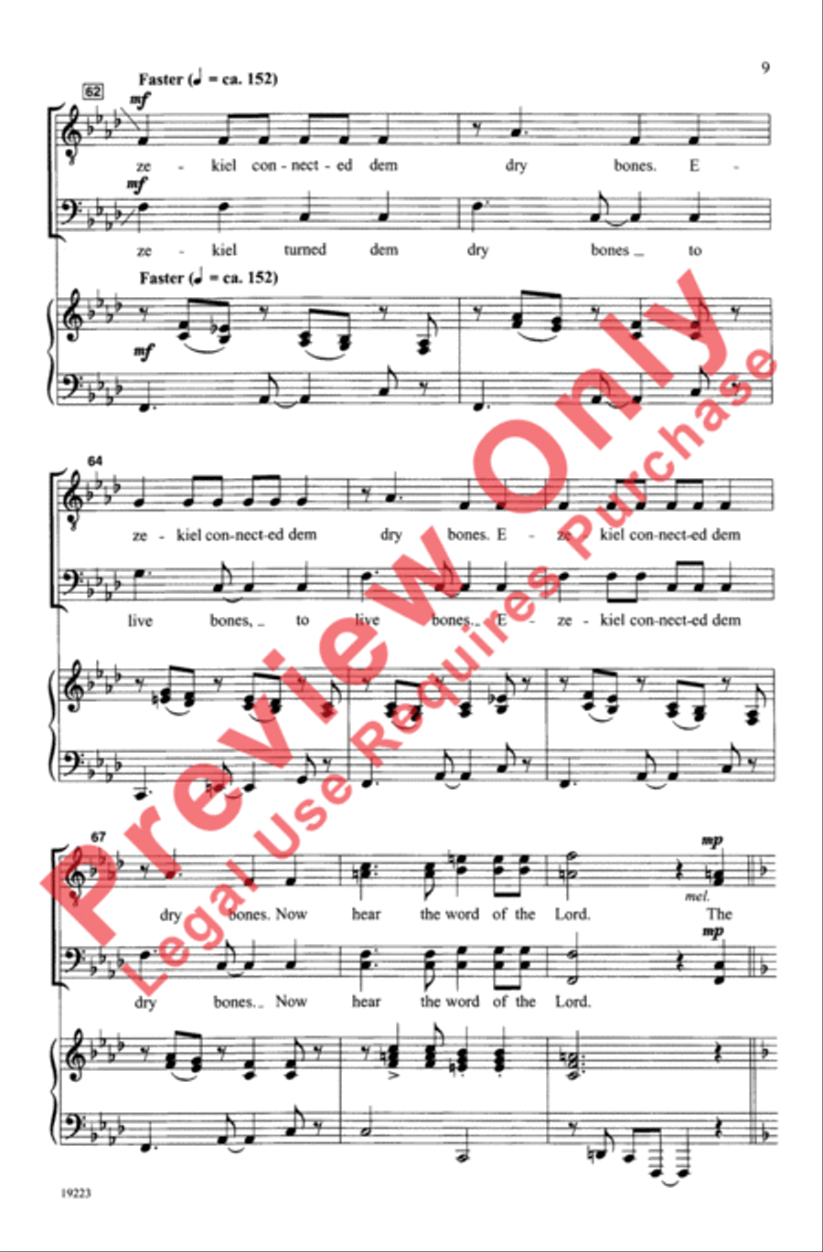Dry Bones Men's Choir scores gallery preview page 9