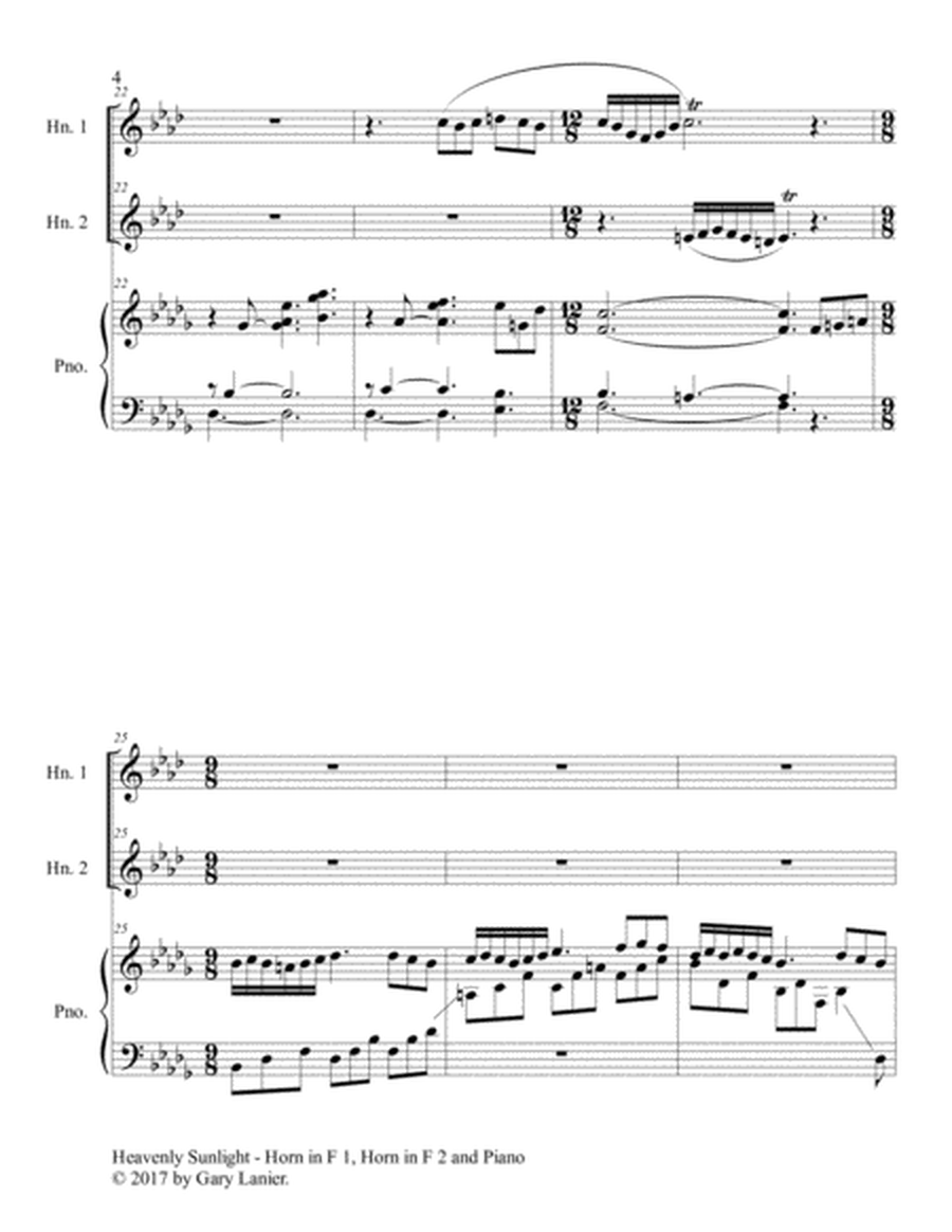 HEAVENLY SUNLIGHT (Trio - Horn in F 1 & 2 and Piano with Score/Parts) image number null