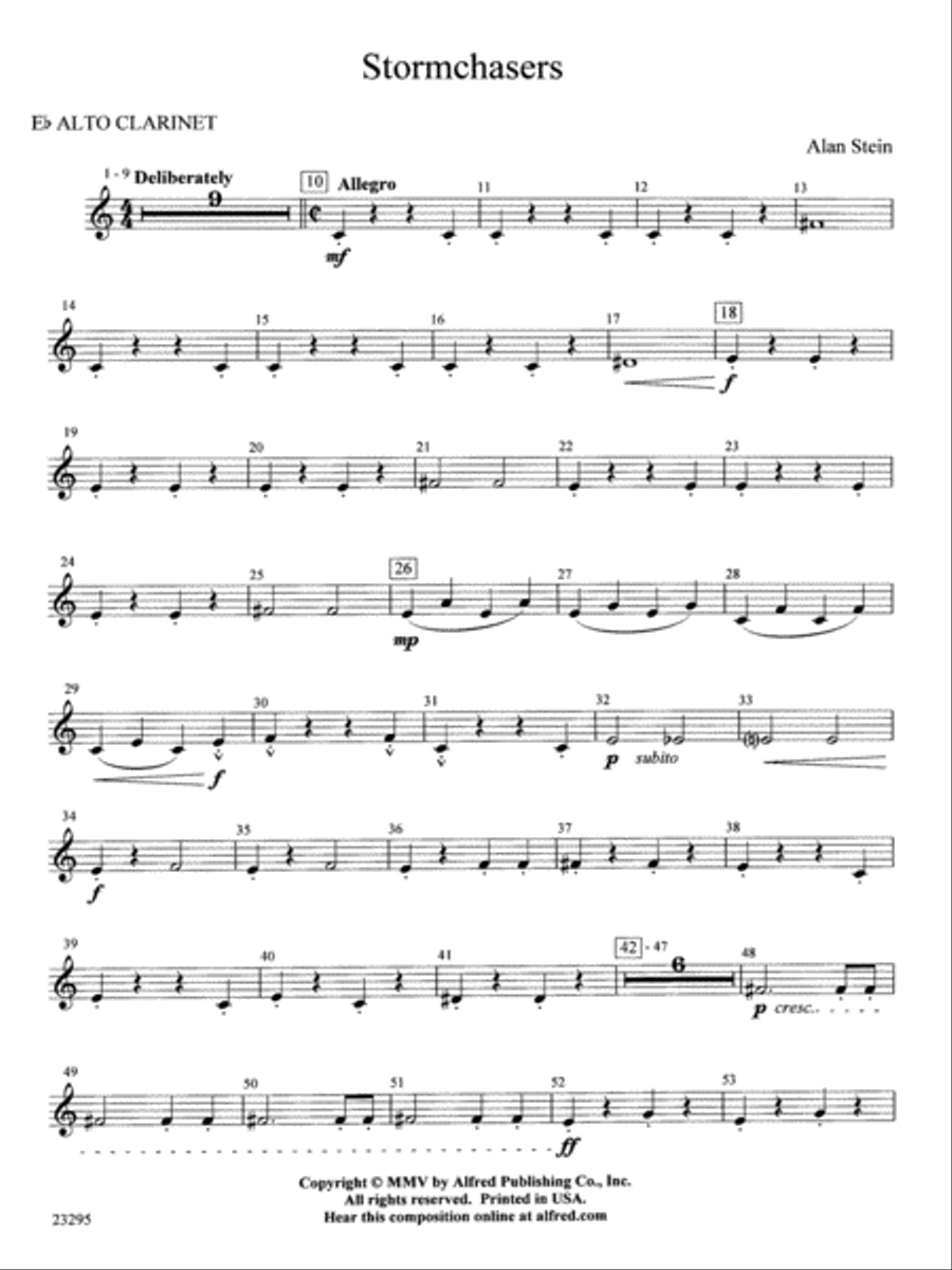 Stormchasers: E-flat Alto Clarinet Concert Band scores gallery preview page 1