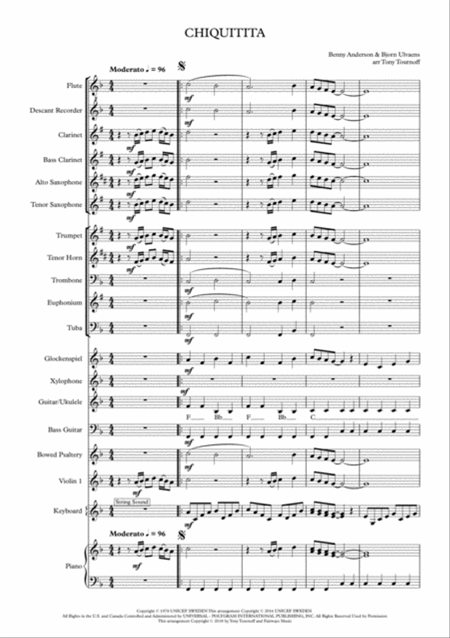 Chiquitita Large Ensemble scores gallery preview page 1