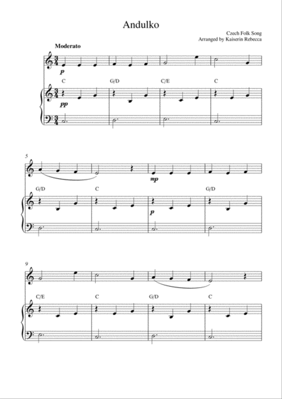 Andulko Piano scores gallery preview page 1