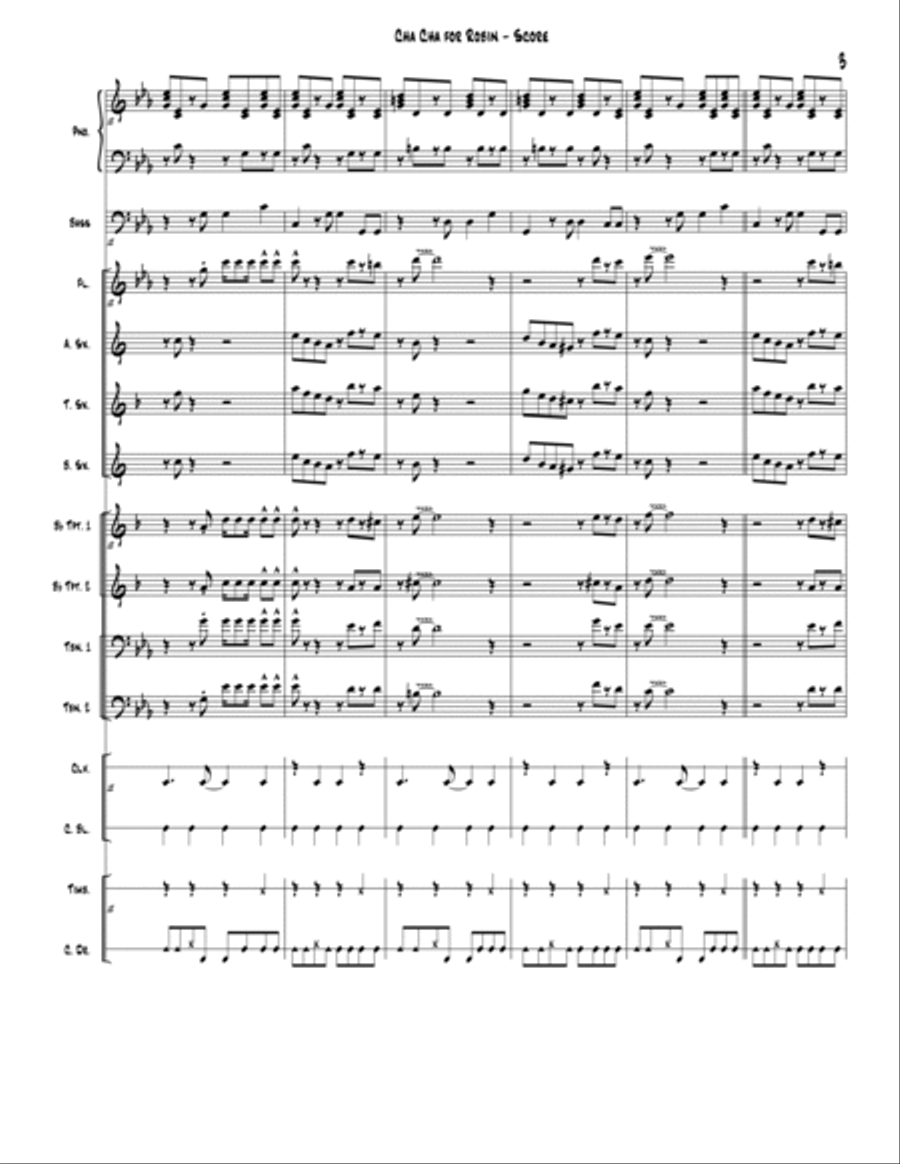 Cha Cha for Robin Jazz Ensemble scores gallery preview page 4