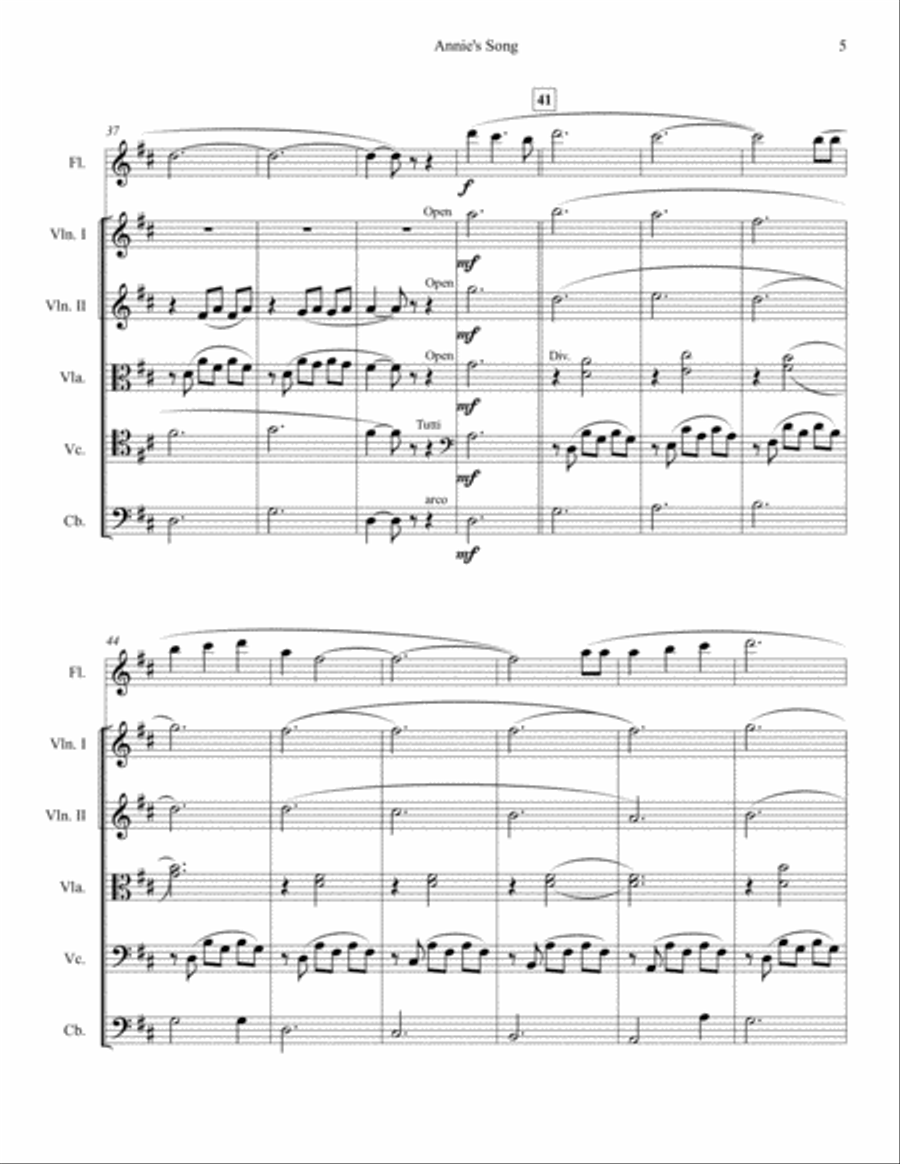 Annie's Song Annie's Song String Orchestra scores gallery preview page 5