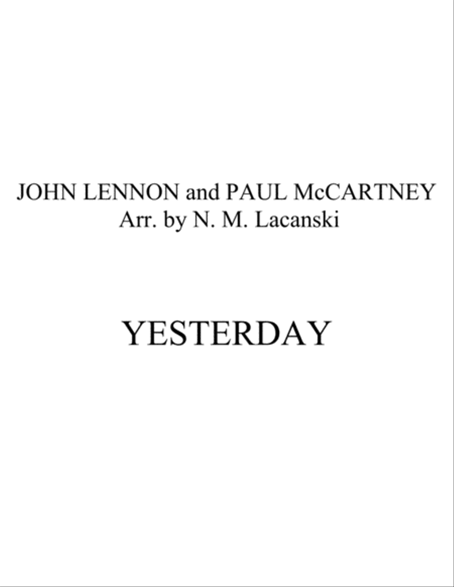 Yesterday Alto Saxophone scores gallery preview page 1