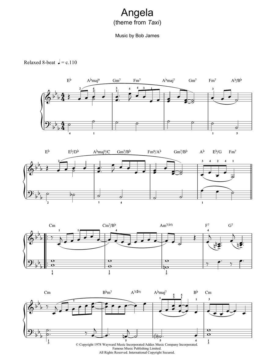 Angela Angela Piano Solo scores gallery preview page 1