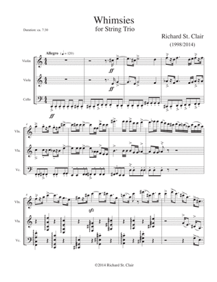 Whimsies for String Trio [Score and Parts]