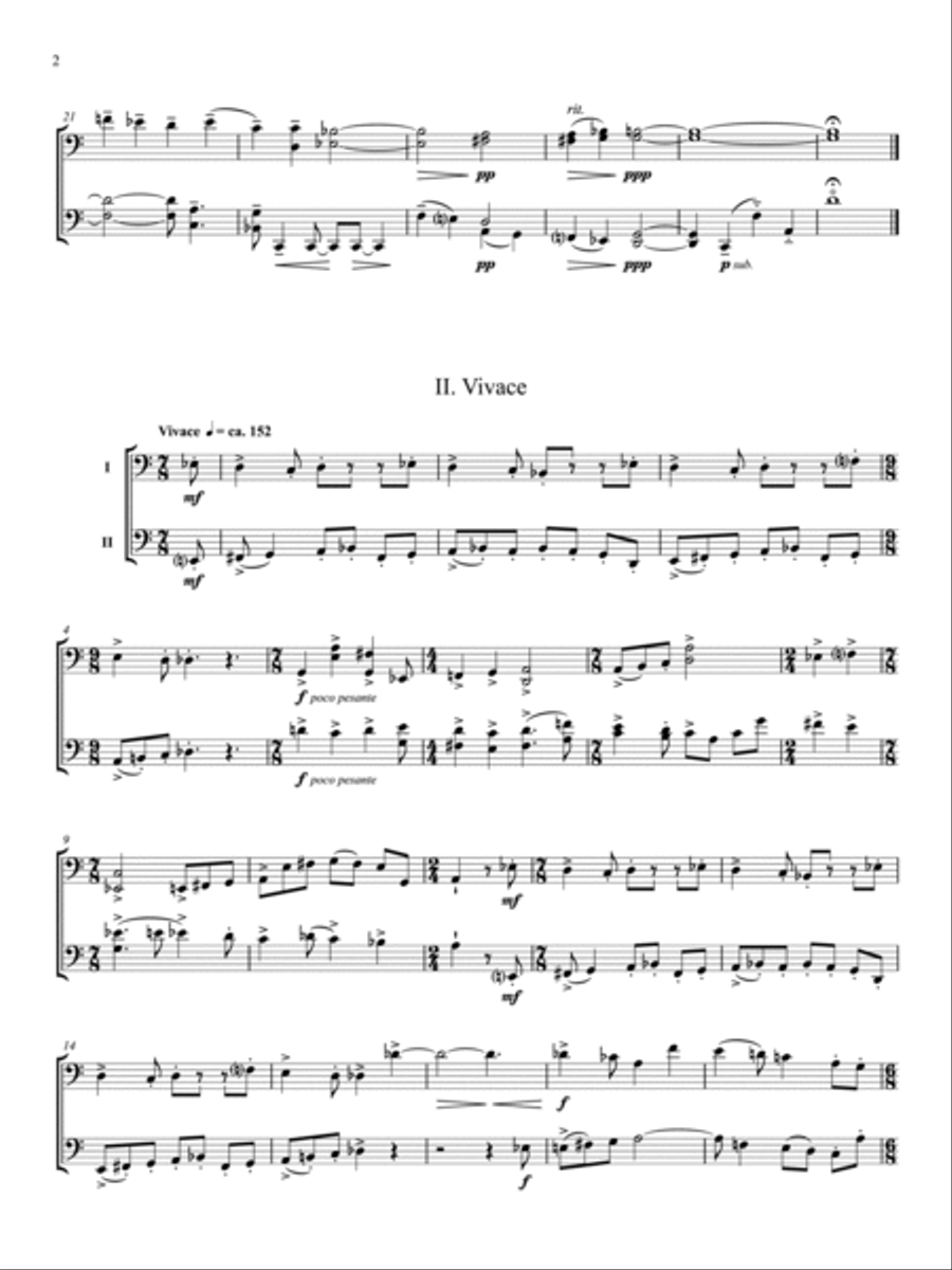 Five Miniatures for Two Cellos String Duet scores gallery preview page 2