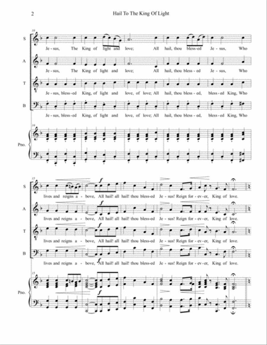 Hail To The King Of Light 4-Part scores gallery preview page 2