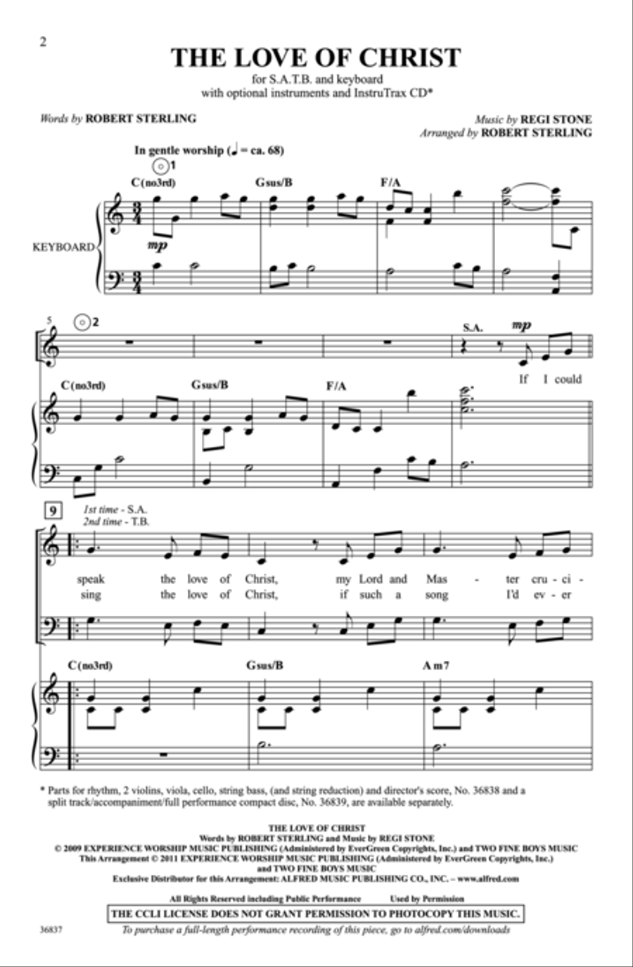 The Love of Christ Choir scores gallery preview page 2