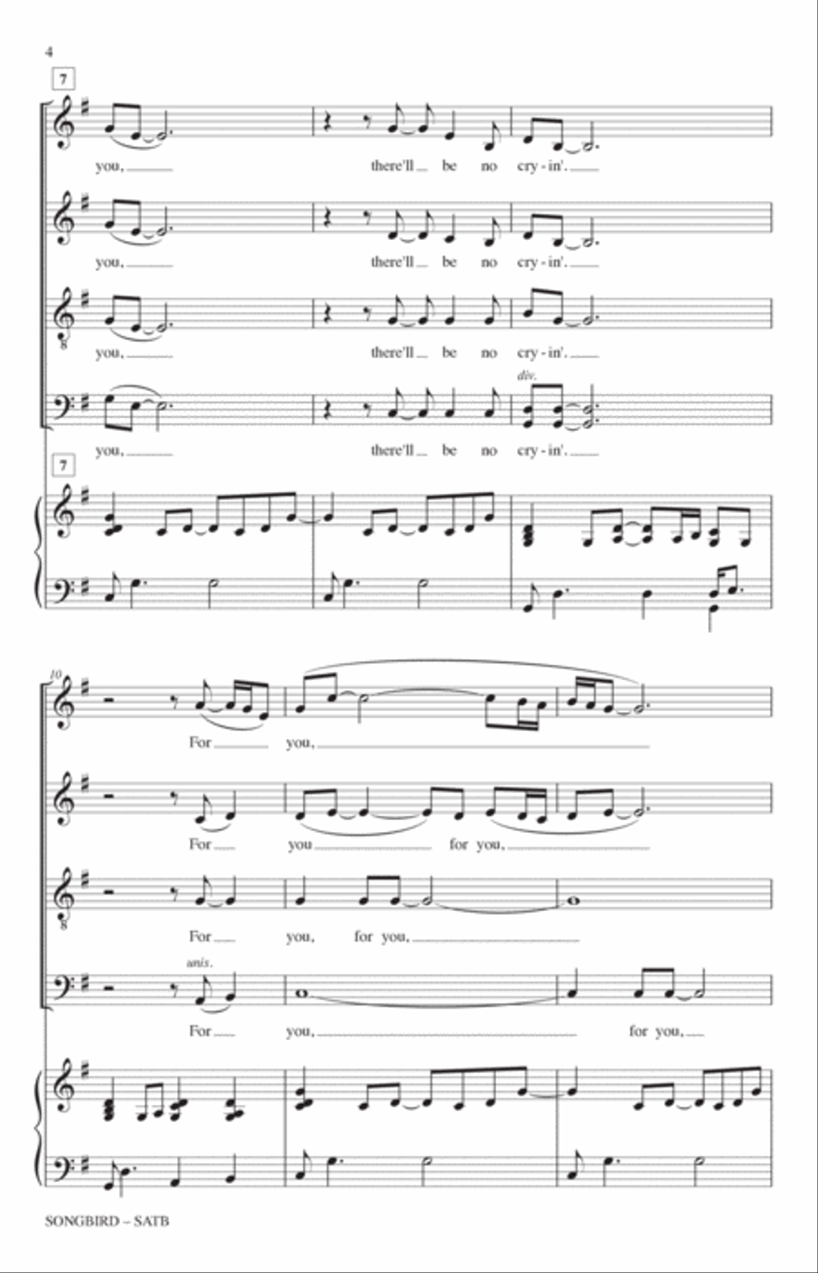 Songbird (arr. Paul Langford) 4-Part scores gallery preview page 2
