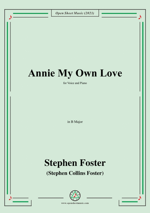 Book cover for S. Foster-Annie My Own Love,in B Major