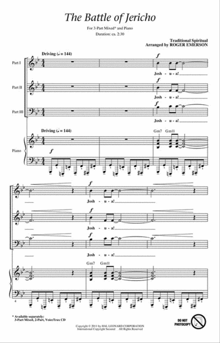 The Battle of Jericho 3-Part scores gallery preview page 2