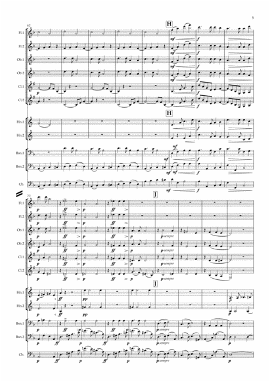 Fauré: Requiem Op.48 (Complete) - symphonic wind/bass Large Ensemble scores gallery preview page 5