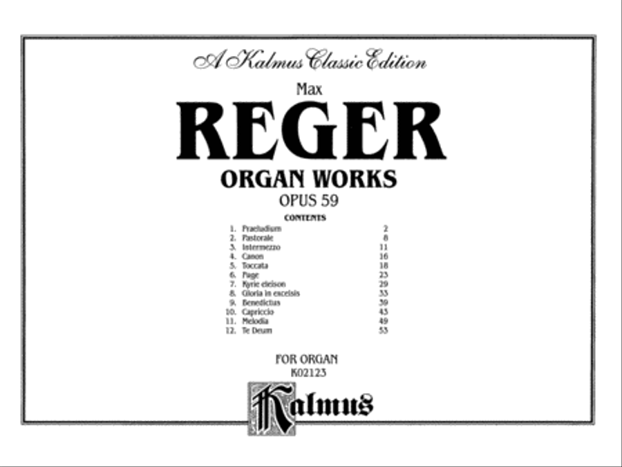 Organ Works, Op. 59