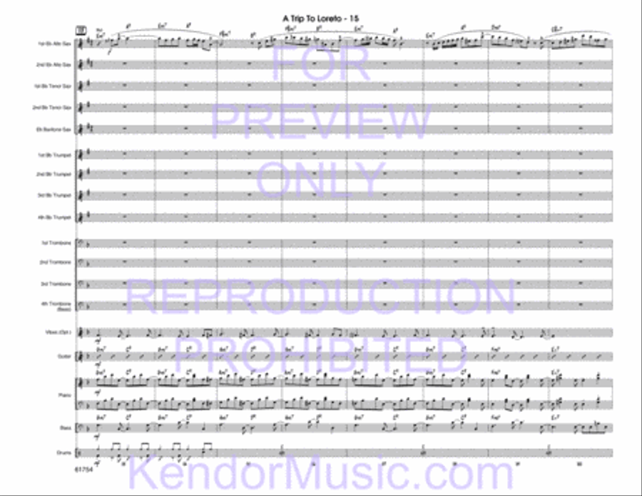 Trip To Loreto, A Jazz Ensemble scores gallery preview page 17