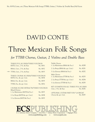 Three Mexican Folk Songs (TTBB Full Score)