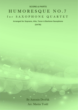 Book cover for Humoresque No. 7 for Saxophone Quartet (SATB)