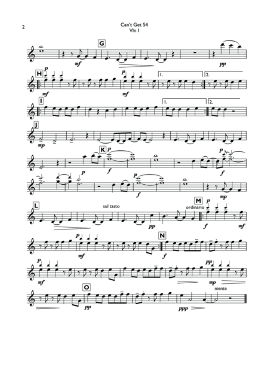 Can't Get You Out Of My Head String Quartet scores gallery preview page 5
