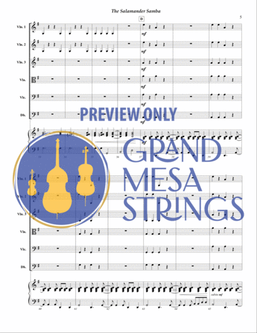 Salamander Samba Salamander Samba String Orchestra scores gallery preview page 6