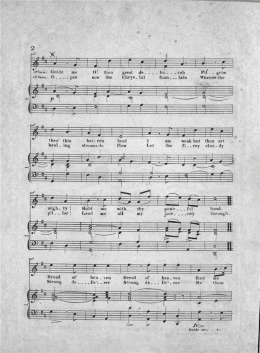 Guide Me O Thou Great Jehovah Voice scores gallery preview page 2