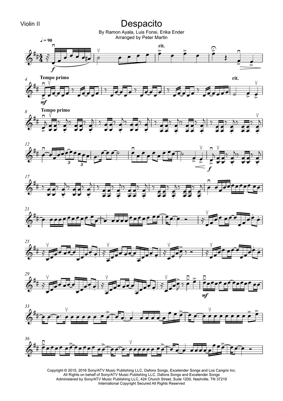 Despacito String Quartet scores gallery preview page 5