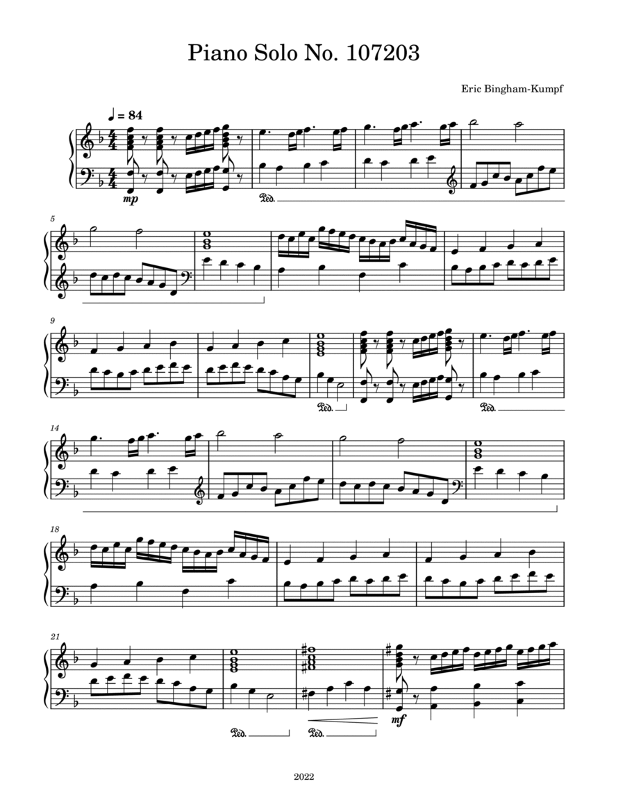 Piano Solo No. 107203 Piano Solo No. 107203 Piano Solo scores gallery preview page 1