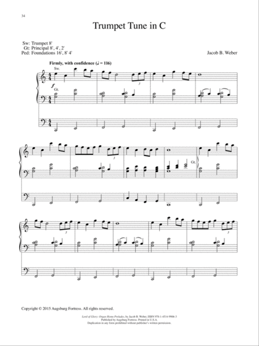 Lord of Glory: Organ Hymn Preludes Organ Solo scores gallery preview page 14
