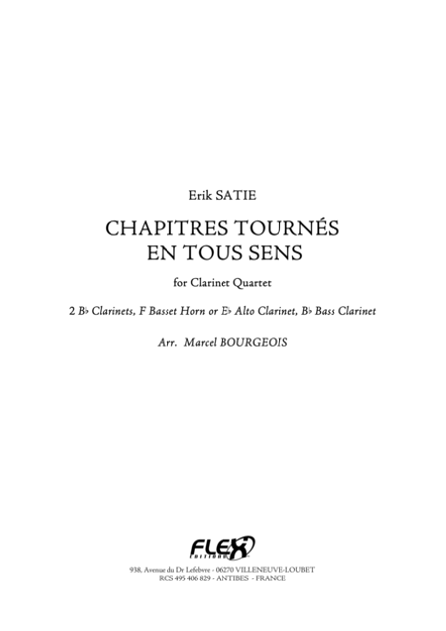 Chapitres Tournes En Tous Sens Clarinet Quartet scores gallery preview page 1