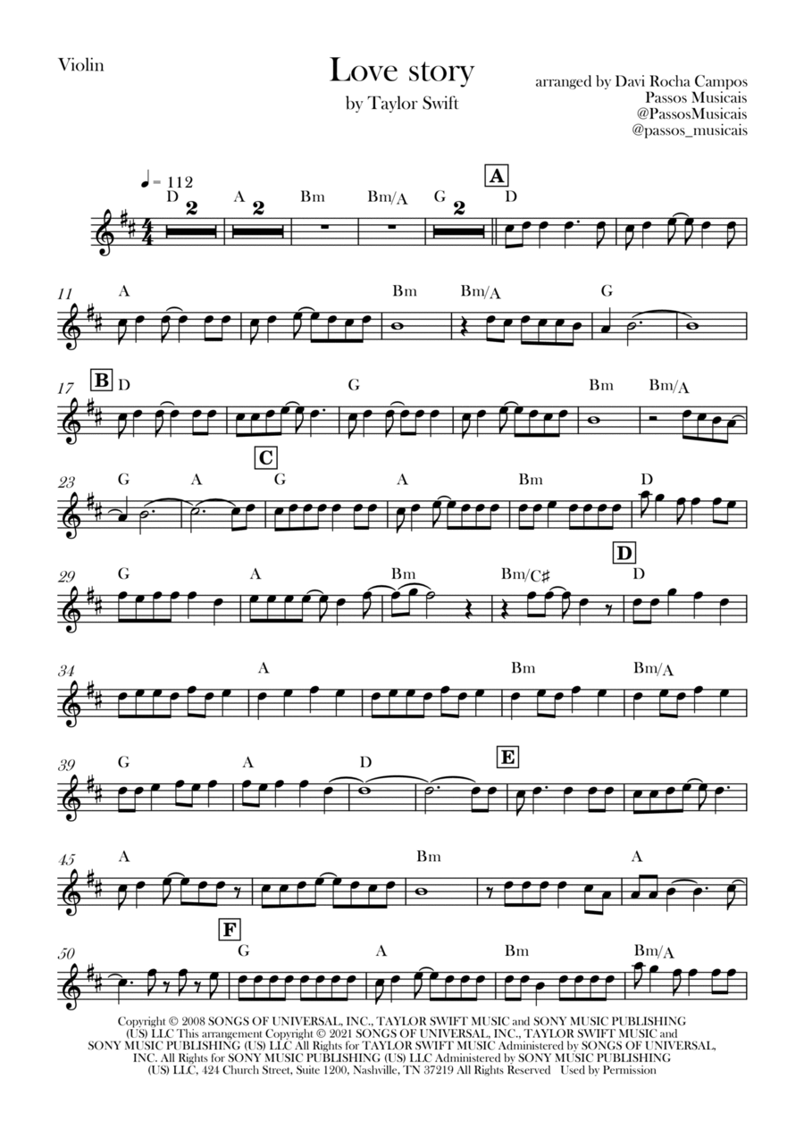 Love Story Violin Solo scores gallery preview page 1