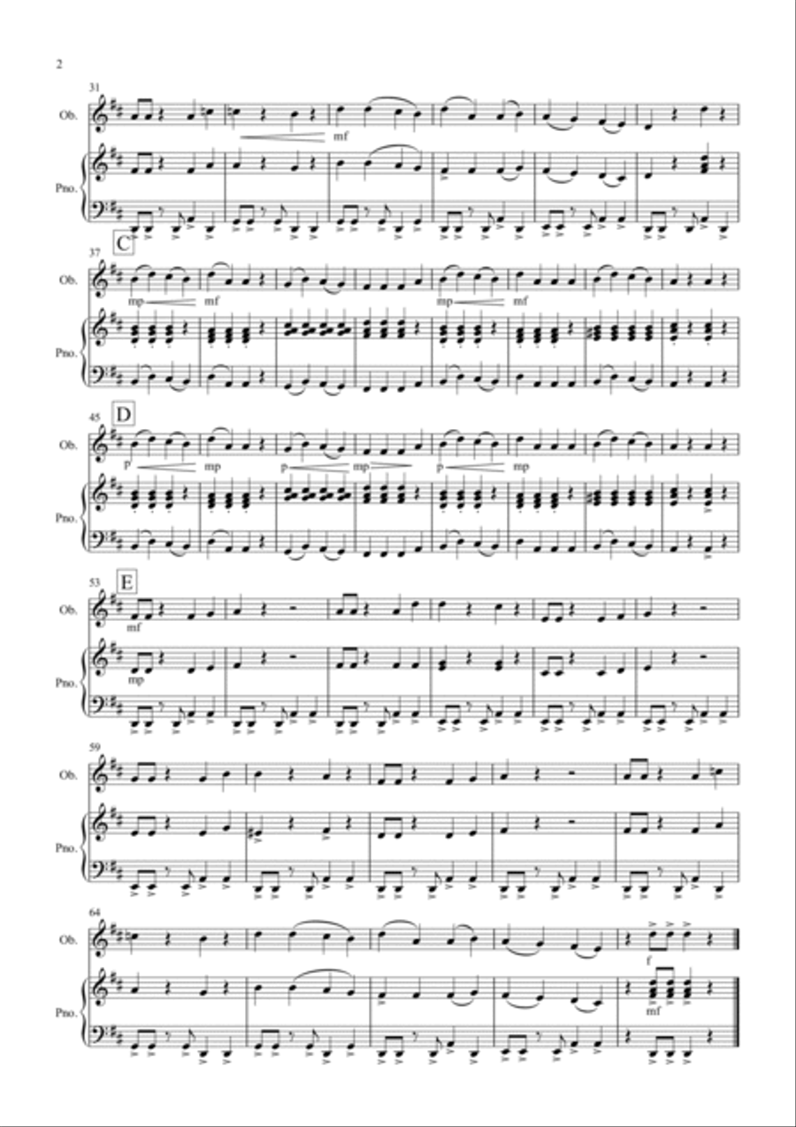 Little Tango for Easy Oboe and Piano Piano scores gallery preview page 2