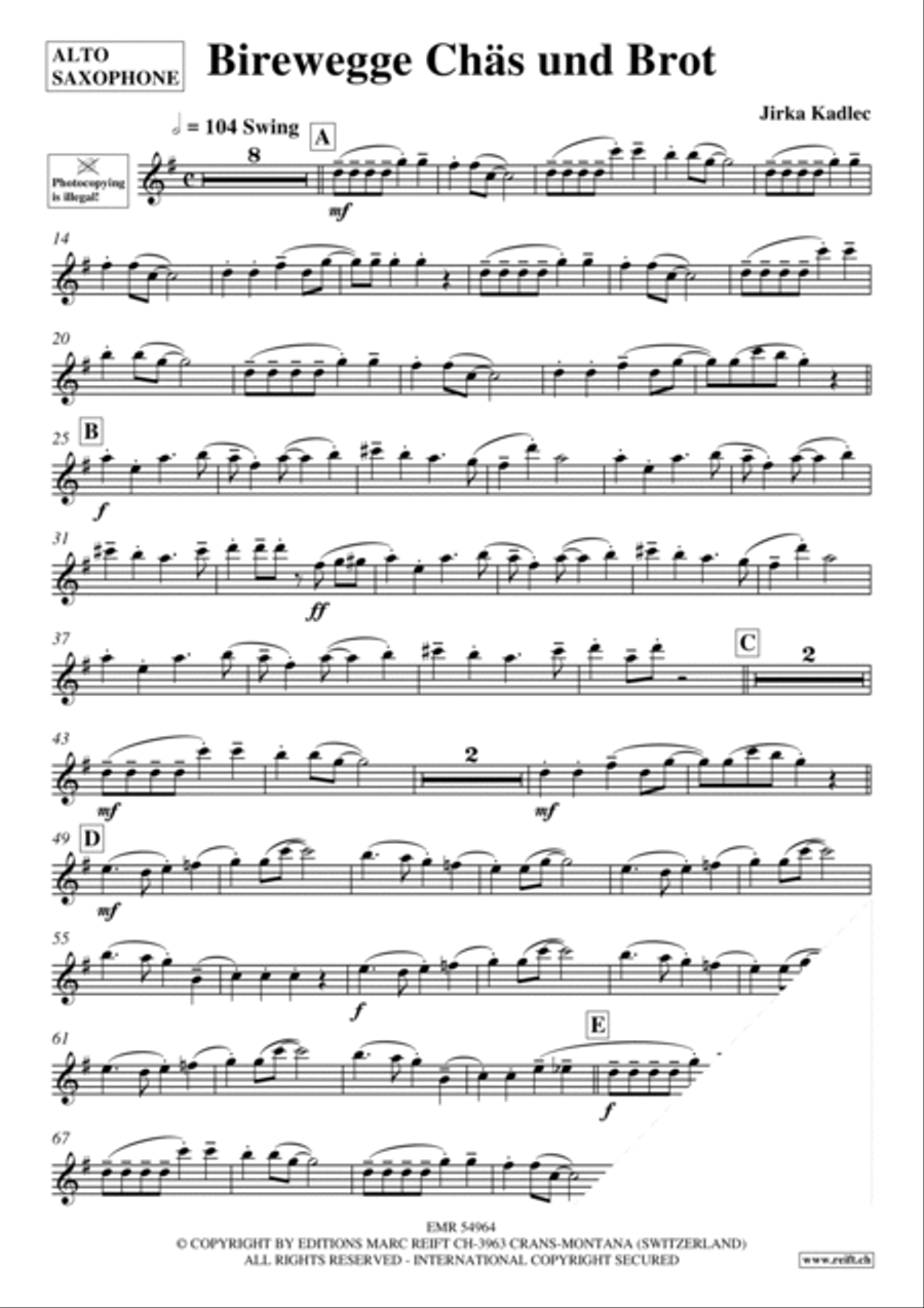 Birewegge Chas und Brot Alto Saxophone scores gallery preview page 3