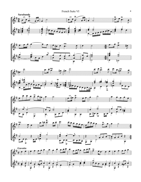 French Suite No. 6, BWV 817 for violin or flute and guitar image number null