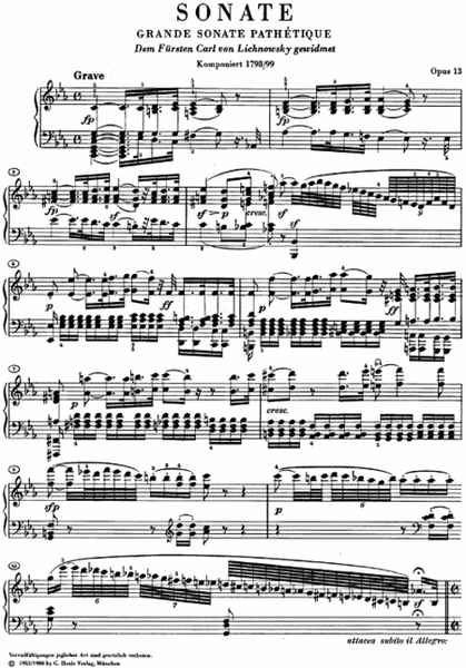 Piano sonata C minor - Op. 13 [Grande Sonate Pathetique]
