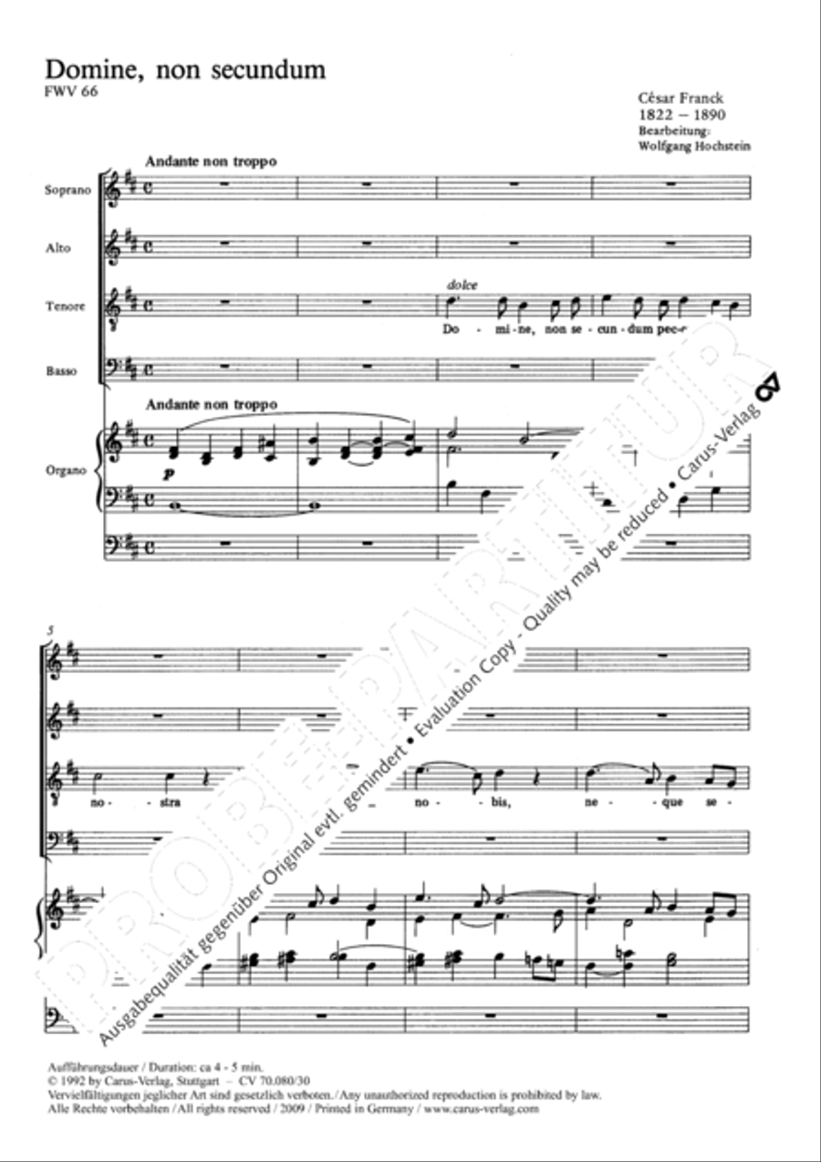 Domine non secundum 4-Part scores gallery preview page 2