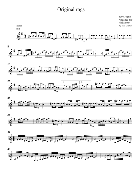 Original rags (arrangement for violin solo)
